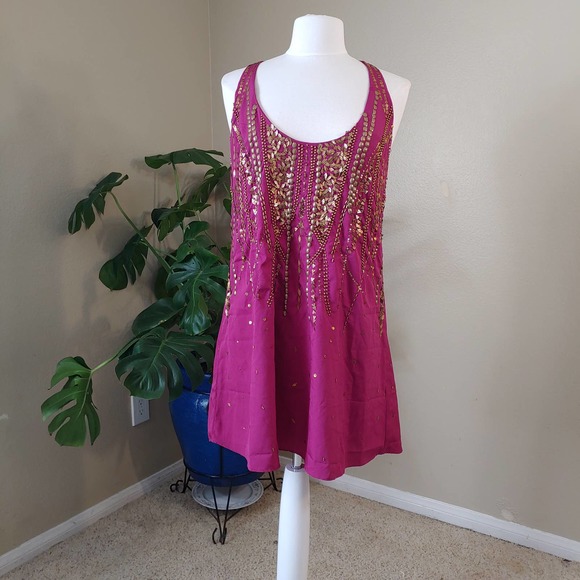 Free People Ella Embellished Mini Dress Size M - Picture 1 of 5